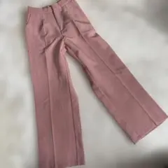 ピンク ストレートパンツ ゴム入り