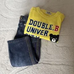 DOUBLE.B デニムパンツ 、ロンTセット　80cm