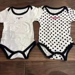 ドット柄ボディスーツ ロンパース肌着 90cm 80㎝ 西松屋3枚セット