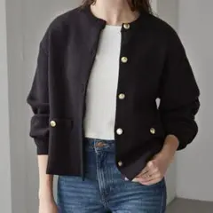 美品✨RANAN ゴールドボタン　ニットカーディガン　金ボタン　羽織り　L