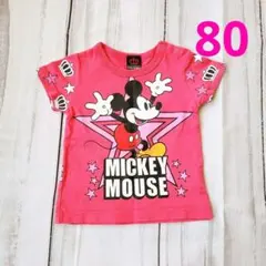 ミッキー Tシャツ 80 BABYDOLL ディズニー ピンク 綿100％