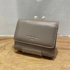 JOUET ジョエット J7611 パールがま口財布 グレーベージュ