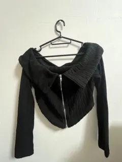 SHEIN ブラック リブ編み カーディガン M