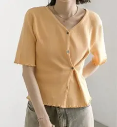 【mystic】半袖レイヤードカーディガン