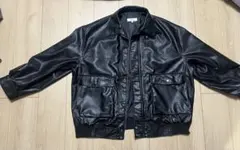 オーバーサイズヴィンテージライクブルゾン【レザージャケット】