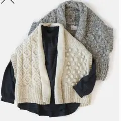 ista-ire イスタイーレ ミックスケーブルニットベスト 手編み