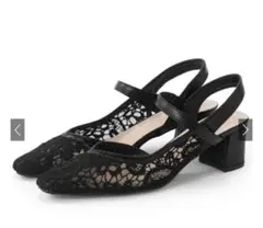 GRL レースストラップパンプス　gd1517 24.0 ブラック