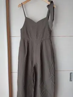 レディース 女性 サロペット オールインワン スタディオクリップ M カーキ