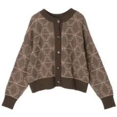 美品earth music&ecology 2wayジャカードニットカーディガン