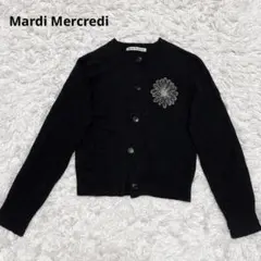 Mardi Mercredi 刺繍 カーディガン 花柄 長袖 ニット カシミヤ