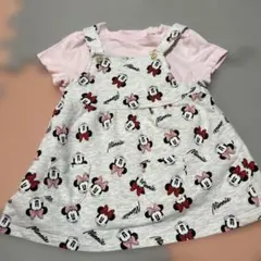 H&M Disneyミニーちゃん Tシャツ、ジャンパースカートのセット74㎝