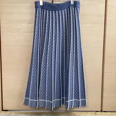リフレクト　ジャカードスカート　春　ミモレスカート　水色