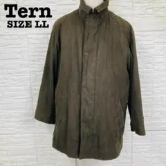 ターン LL 中綿 ハーフコート ダークブラウン スエード調 紳士服[6361]