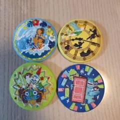 ディズニー刺繍缶バッジ4個セット　トイ・ストーリー　モンスターズ・インクなど