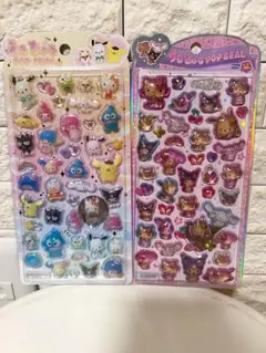 うるちゅるポップシール　サンリオキャラクター　2枚セット