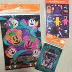 ディズニーリゾート　ハロウィン　クリアホルダー　シール　セット