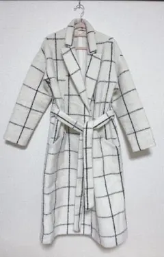 GU チェック柄 ベルト付き グラフチェック チェスターコート