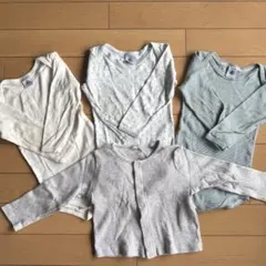 プチバトー　コットン長袖ボディスーツ　カーディガン4点セット　18m/81㎝