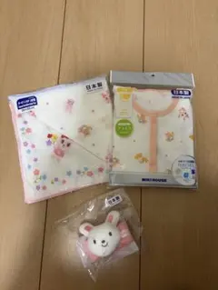 MIKIHOUSE ボディシャツ&ガーゼ ラトル 3点セット