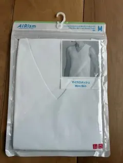 エアリズム マイクロメッシュ Vネック タンクトップ Mサイズ ホワイト