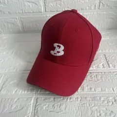 Lovechic キャップ 58-62cm レッド 刺繍「B」コットン100%