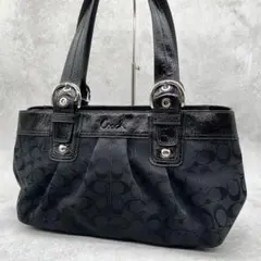 COACH Black Signature Tote Bag F13742のサムネイル