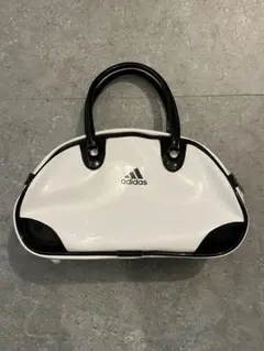 adidas ミニボストンバッグ エナメル Y2K ホワイト ブラック