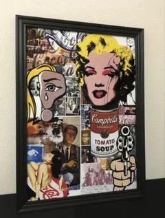 358 アンディ・ウォーホル パロディ アート ポスター A4 額付