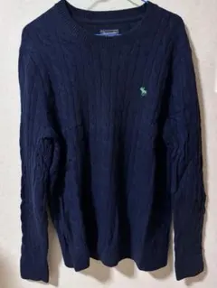 Abercrombie & Fitch ネイビー ケーブルニット