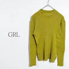 ★グレイル★ニット ハイネック フィット ストレッチ 無地 シンプル