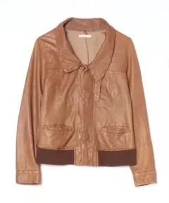 Y2K 本革 レザージャケット 短丈 フェアリーグランジ 平成ギャル 海外ガール