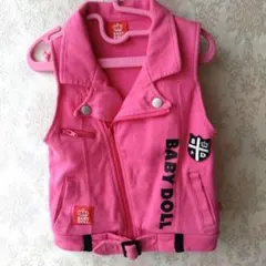 BABY DOLL ピンク ライダース風ベビーベスト