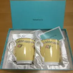Tiffany & Co. イエローフラワーマグカップ2個セット