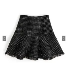 GRL(グレイル) インパン裏地付きフリンジツイードミニスカート