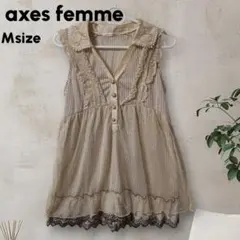 axes femme ノースリーブチュニック M シフォン フリル ストライプのサムネイル