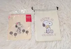 PEANUTS 巾着袋 2枚セット スヌーピー ベルのサムネイル