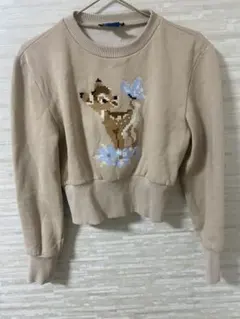 ZARA Disney Classics バンビ刺繍裏起毛トレーナー S