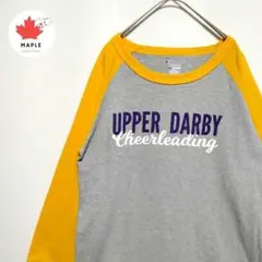 【大人気】チャンピオン　ラグラン袖　リンガーネック　イエロー　M4