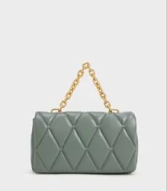 【Charles&Keith】チェーンハンドル キルテッド クロスボディバッグ