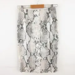 854 Diagram ひざ丈スカート パイソン柄 オフホワイト グレー 2