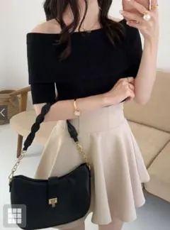 GRL インパン裏地付きコルセット風フレアスカート gm728