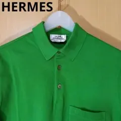 HERMES　エルメス　Hロゴ刺繍　半袖ポロシャツ　サイズ(S)　グリーンのサムネイル