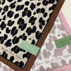 【新品紙タグ付】ケイトスペード♠️日本製ハンカチ2枚組 レオパード ひょう柄