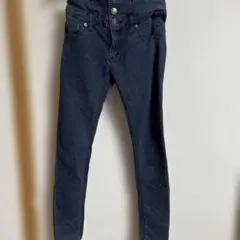 ダークブルー ハイウエスト スキニーデニム