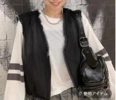 JEANASIS ホワイト 長袖Tシャツ ストライプ