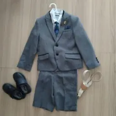 グレー フォーマルスーツ 120cm ネクタイ付き