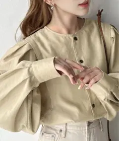 大人のかわいい上品さ 2wayボリュームスリーブブラウス