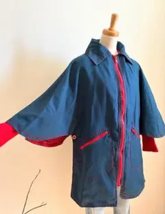 USヴィンテージ青×赤ポンチョコート/60’s/モード/oz vintage
