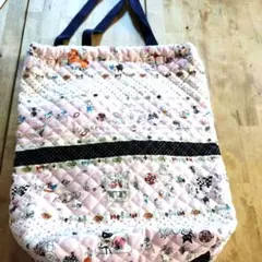 最終価格　キルティング　縦型　バッグ　巾着にも　入園　入学　レトロ