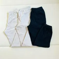 3枚まとめ売りGUスウェットジョガーパンツ　L オフホワイト　ブラック